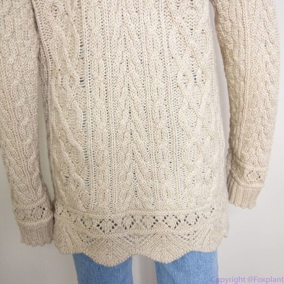 Inis Craft 100% merino wool fisherman cardigan sweater, women's‎ size S - Picture 12 of 16